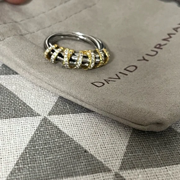David Yurman Silver and Gold Ring sz8 - Picture 5 of 5